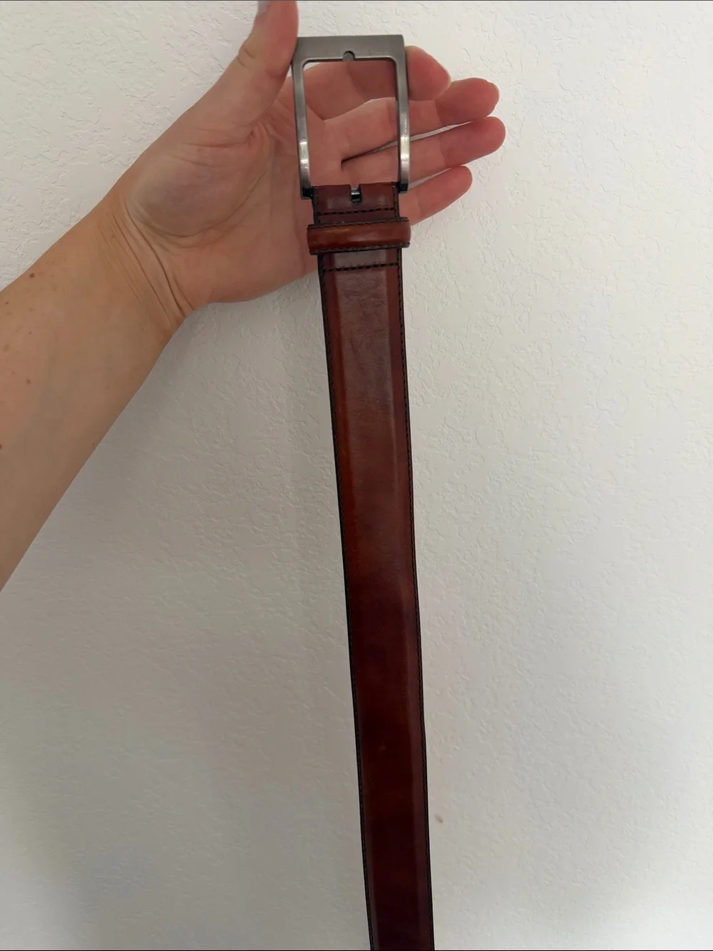 Magnanni Men's Leather Belt in Cognac Brown size 32